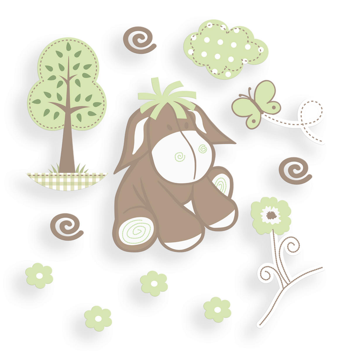 DEKOSTICKER     - Braun/Weiß, Basics, Kunststoff - My Baby Lou