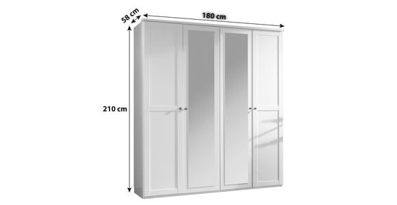 DREHTÜRENSCHRANK in Weiß - Weiß/Braun, KONVENTIONELL, Glas/Holzwerkstoff (180/210/58cm) - Cantus
