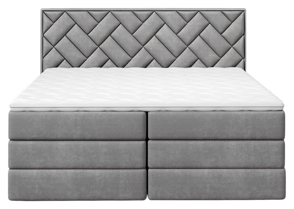BOXSPRINGBETT 160/200 cm  in Silberfarben  - Silberfarben/Schwarz, Modern, Holzwerkstoff/Kunststoff (160/200cm) - MID.YOU