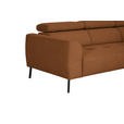 ECKSOFA in Struktur Rostfarben  280/205 cm  - Rostfarben/Schwarz, Design, Textil/Metall (280/205cm) - Xora