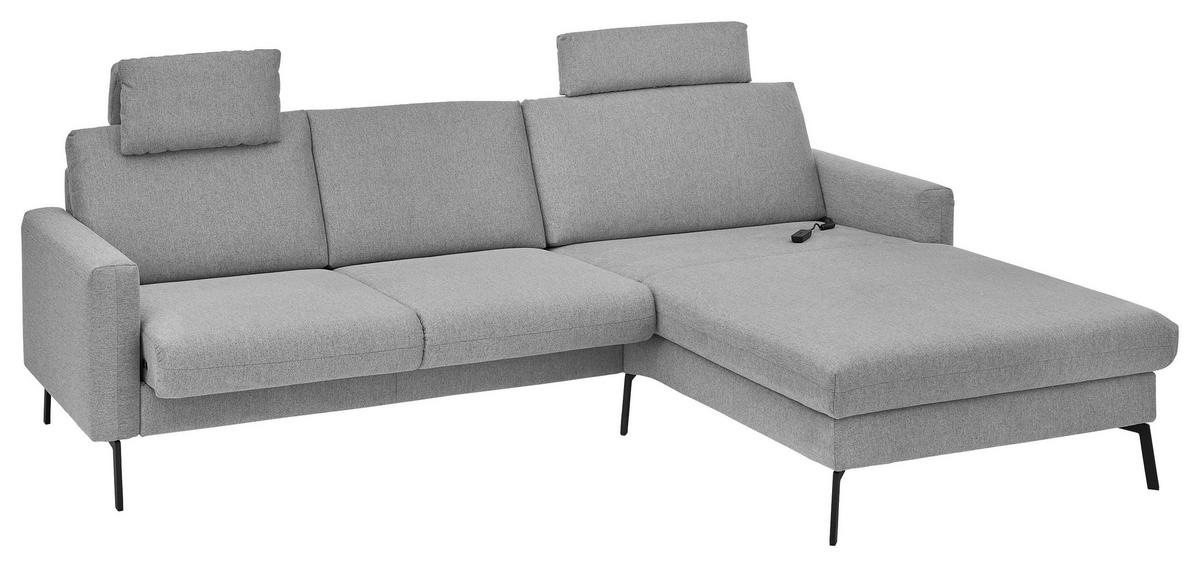 ECKSOFA Grau Flachgewebe  - Schwarz/Grau, Design, Textil/Metall (270/187cm) - Musterring