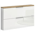 HÄNGESCHUHSCHRANK 140/82/19 cm  - Eichefarben/Weiß Hochglanz, Design, Holzwerkstoff/Metall (140/82/19cm) - Xora