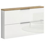 HÄNGESCHUHSCHRANK 140/82/19 cm  - Eichefarben/Weiß Hochglanz, Design, Holzwerkstoff/Metall (140/82/19cm) - Xora