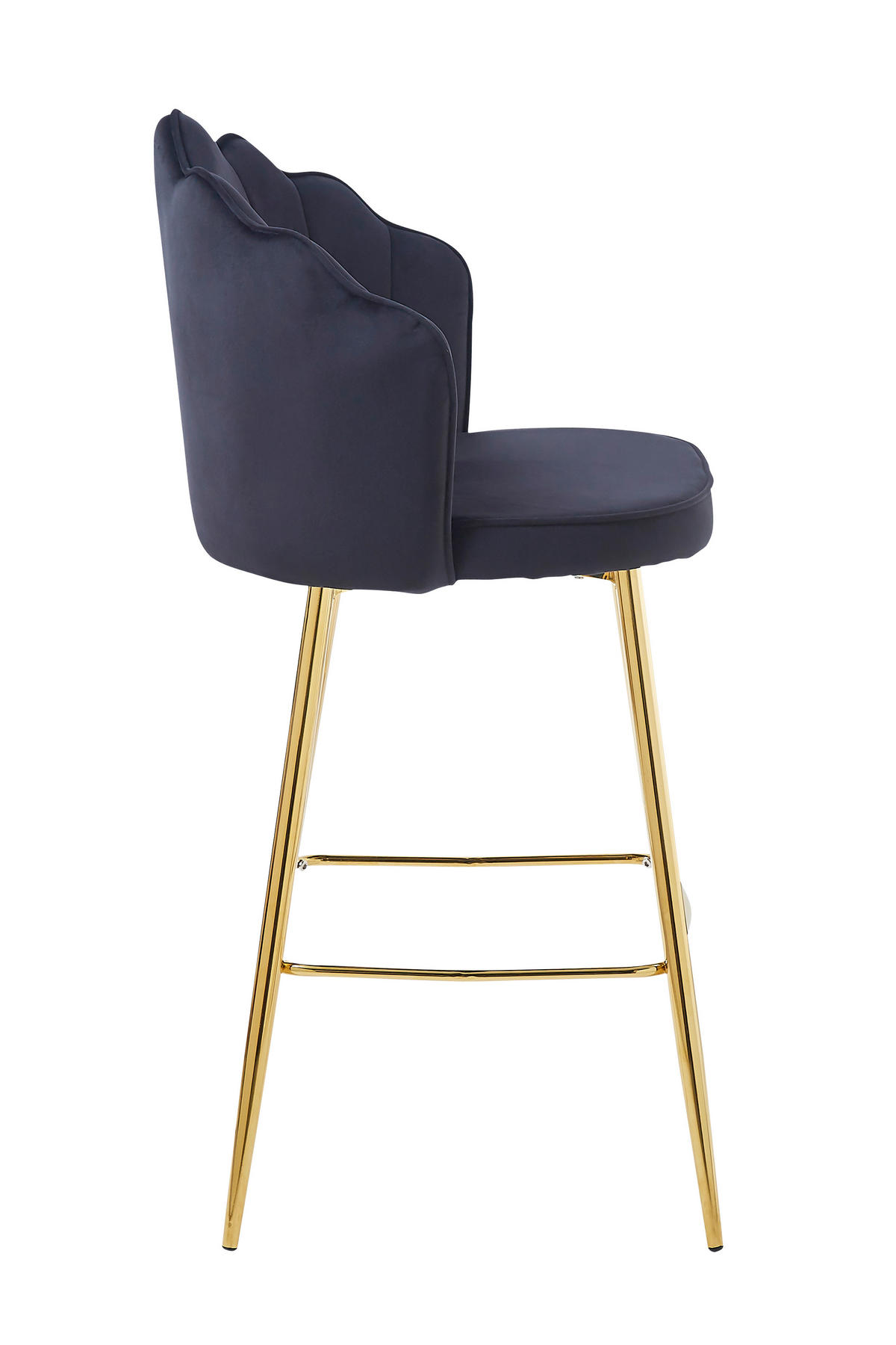 BARHOCKER-SET in Schwarz  - Goldfarben/Schwarz, MODERN, Textil/Metall (52/100/54cm) - Livetastic