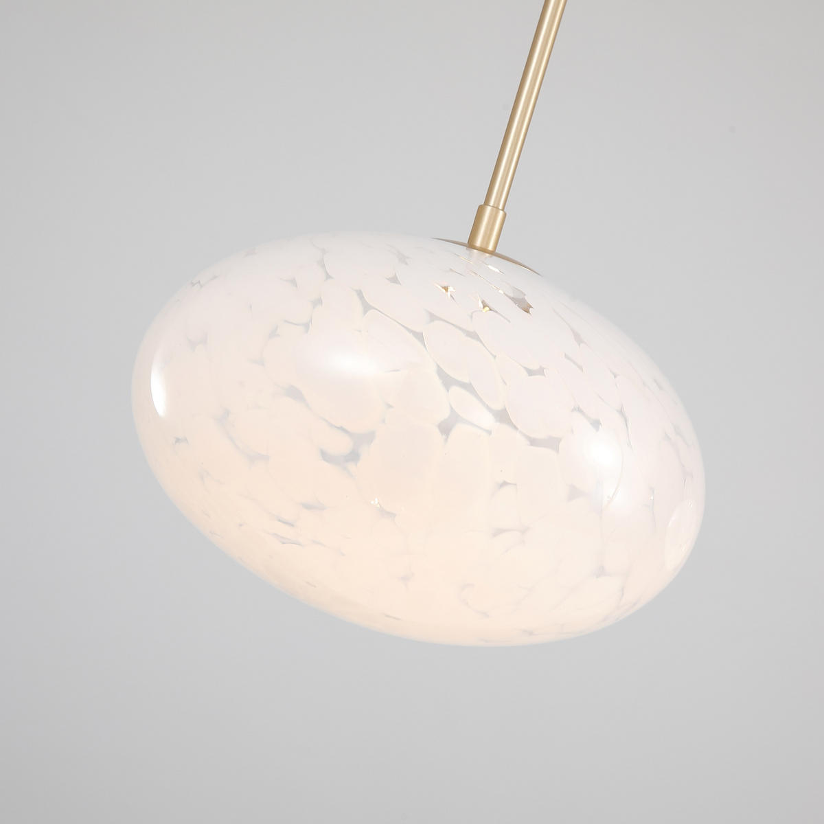 LAMPĂ SUSPENDATĂ CU LED  - alb/auriu, Basics, sticlă/metal (99/150/25cm)