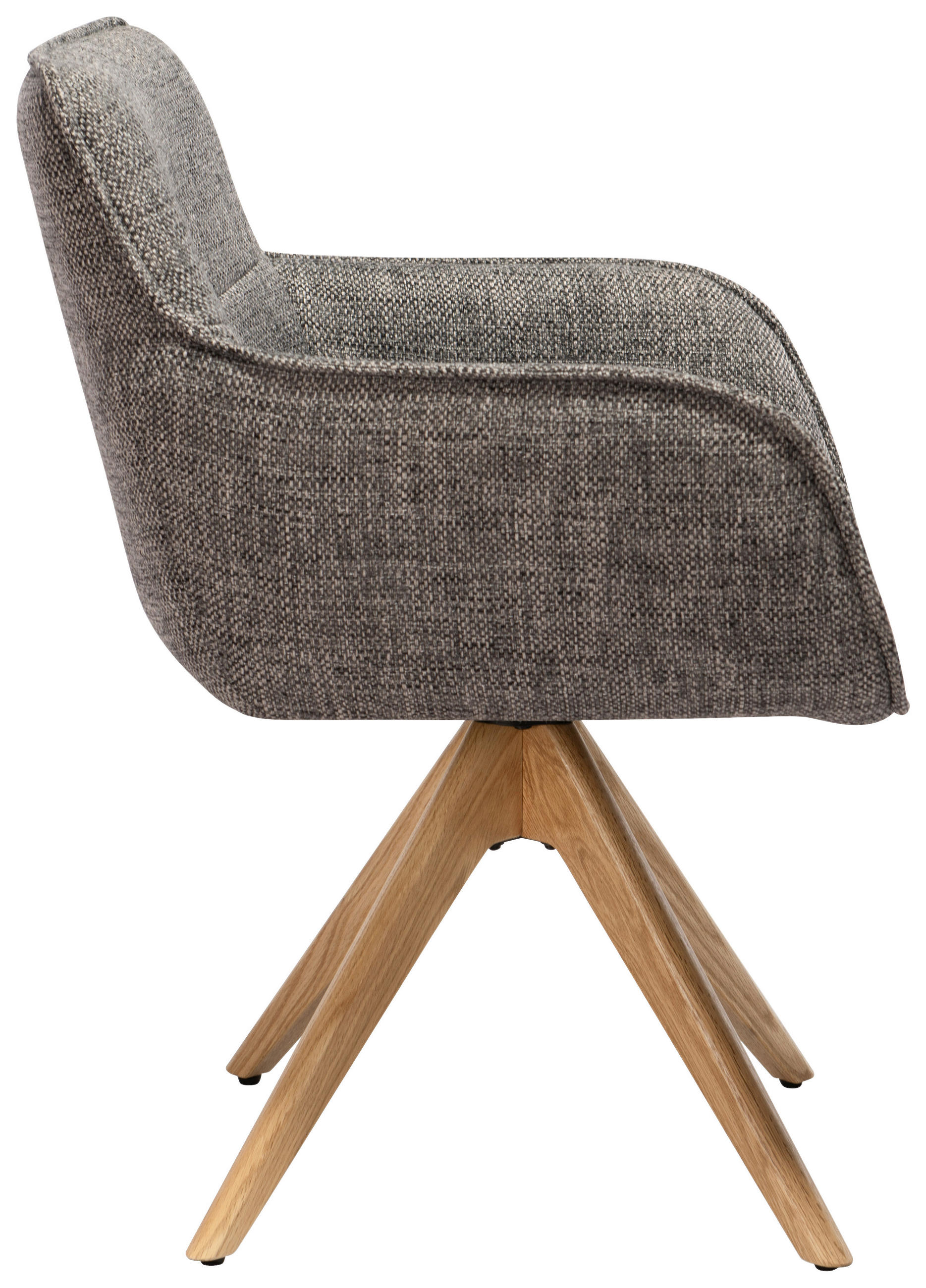 ARMLEHNSTUHL  in Mikrofaser  - Eichefarben/Grau, Design, Holz/Textil (61/87,5/61cm) - Novel