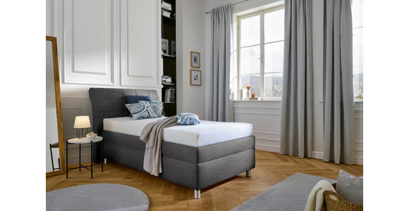 POLSTERBETT Matratze, Lattenrost Grau 100/200 cm  - Silberfarben/Weiß, KONVENTIONELL, Holz/Textil (100/200cm) - Esposa