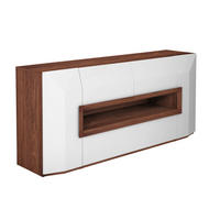 SIDEBOARD Porto Weiss, Nussbaumfarben  200/90/52 cm  - Weiss/Nussbaumfarben, Design, Holz/Holzwerkstoff (200/90/52cm) - Ambiente
