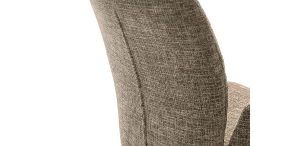 ARMLEHNSTUHL in Edelstahl Flachgewebe - Edelstahlfarben/Cappuccino, Design, Textil/Metall (60/87/61cm) - Novel