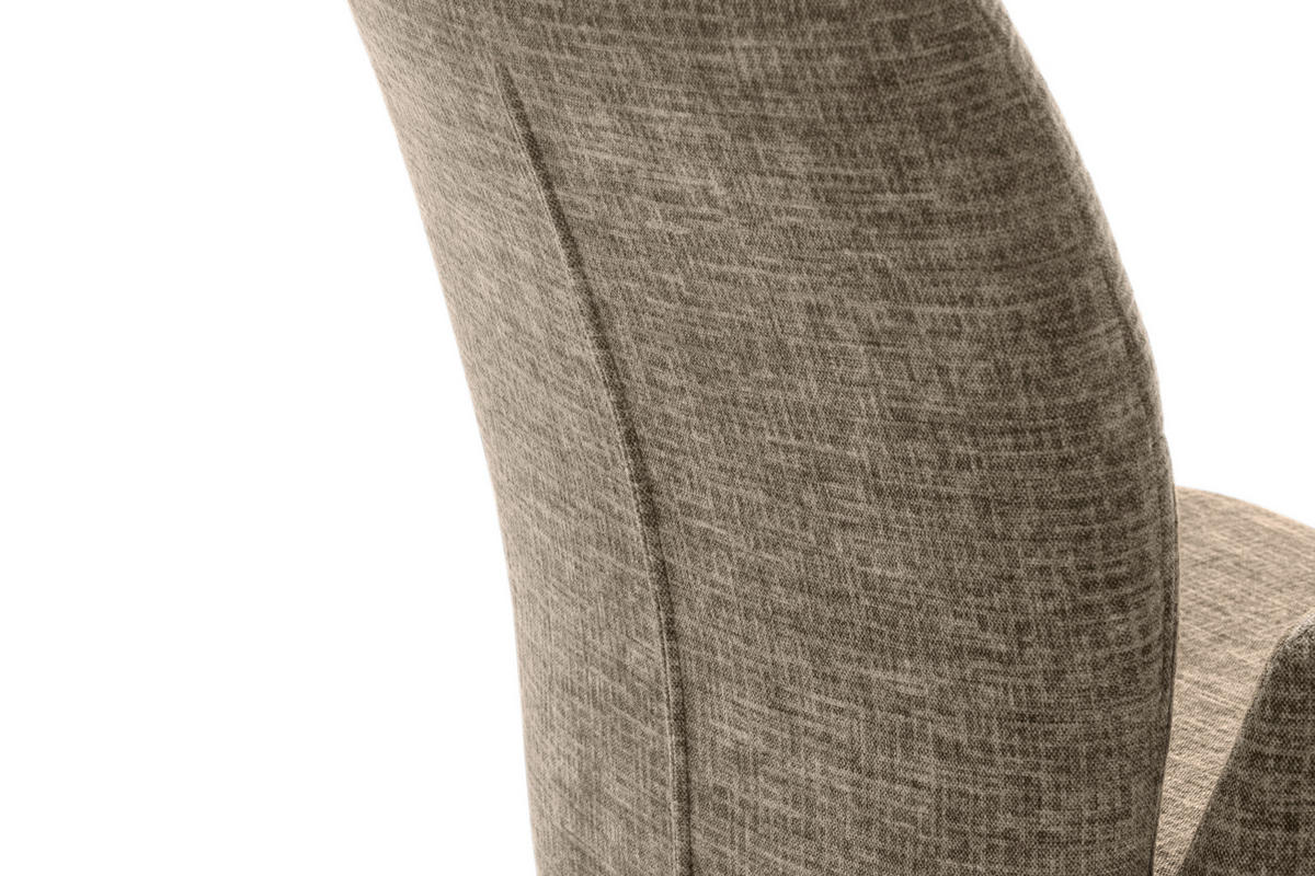 ARMLEHNSTUHL  in Edelstahl Flachgewebe  - Edelstahlfarben/Cappuccino, Design, Textil/Metall (60/87/61cm) - Novel