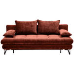 SCHLAFSOFA Italia in Samt Terracotta  - Terracotta/Schwarz, Design, Textil/Metall (205/79-96/85cm) - Novel