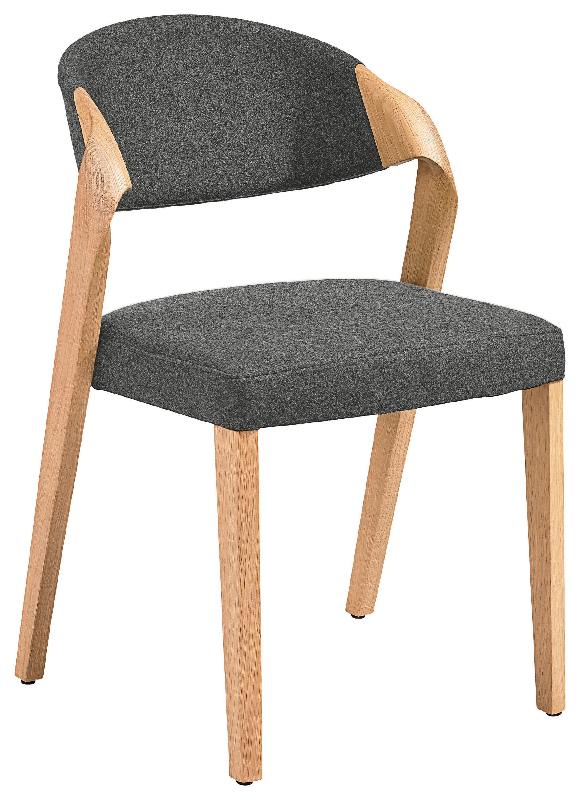 STUHL in Holz, Textil Grau, Eichefarben  - Eichefarben/Grau, Design, Holz/Textil (53/82/57cm) - Voglauer