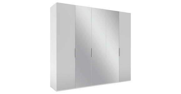 DREHTÜRENSCHRANK  in Grau, Weiß  - Alufarben/Weiß, KONVENTIONELL, Glas/Holzwerkstoff (250/223/62cm) - Novel