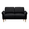 2-SITZER-SOFA Webstoff Schwarz  - Eichefarben/Creme, Modern, Holz/Textil (150/85/92cm) - MID.YOU