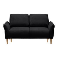 2-SITZER-SOFA in Webstoff Schwarz  - Eichefarben/Creme, Modern, Holz/Textil (150/85/92cm) - MID.YOU