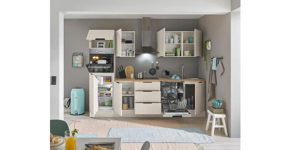 KÜCHENBLOCK   in Kaschmir  - Kaschmir/Schwarz, Basics, Holzwerkstoff/Metall (280/211/60cm) - Xora