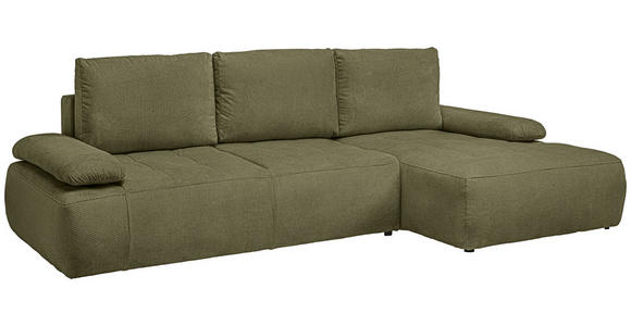 ECKSOFA  in Webstoff Olivgrün  - Schwarz/Olivgrün, KONVENTIONELL, Kunststoff/Textil (282/162cm) - Carryhome
