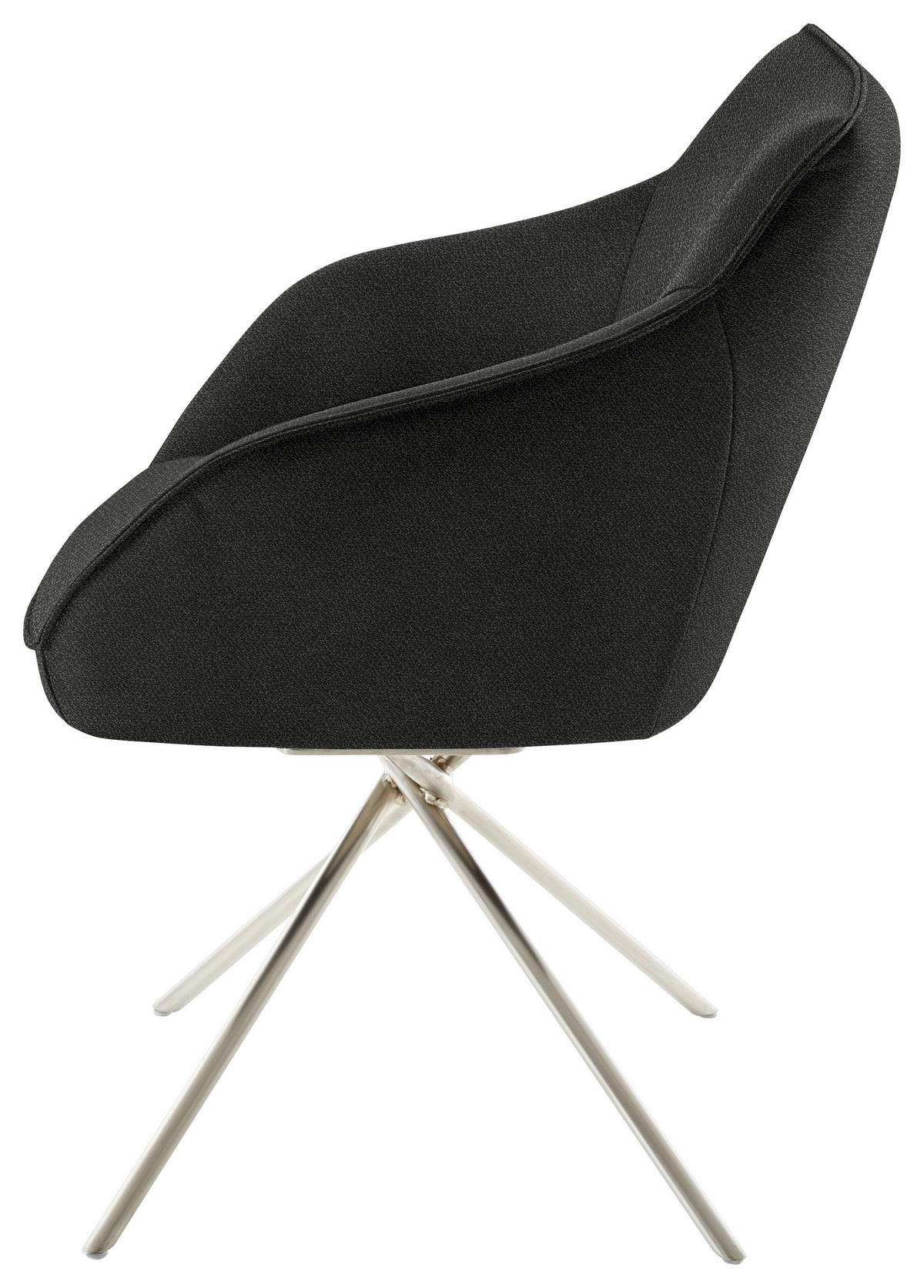 ARMLEHNSTUHL  in Nickel Flachgewebe  - Edelstahlfarben/Anthrazit, Design, Textil/Metall (60/84/67cm) - Koinor