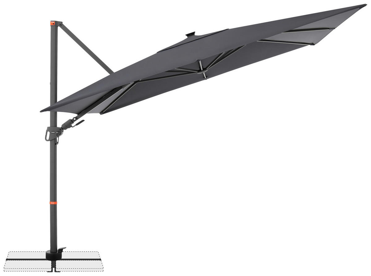 FÜGGŐ NAPERNYŐ  300/220 cm  - antracit, Basics, textil/fém (300/220cm) - KNIRPS