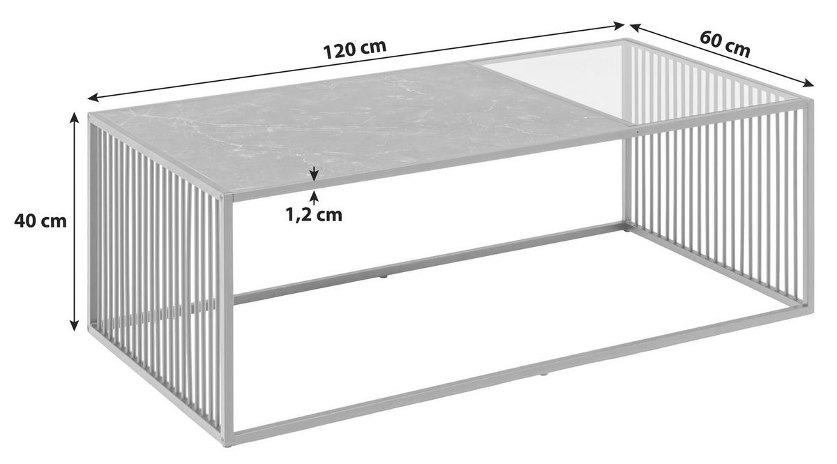 TABLE BASSE in Kunststoff, Glas, Holzwerkstoff  - noir, Design, matière synthétique/verre (120/60/40cm) - MID.YOU