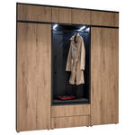GARDEROBE 8-teilig  in 196/233/39 cm  - Eichefarben/Anthrazit, Design, Holzwerkstoff/Textil (196/233/39cm) - Moderano