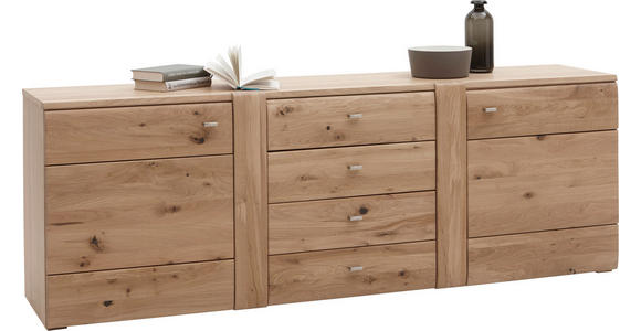 SIDEBOARD Colorado  in 202/71/44 cm  - Eichefarben/Alufarben, KONVENTIONELL, Holz/Holzwerkstoff (202/71/44cm) - Voleo