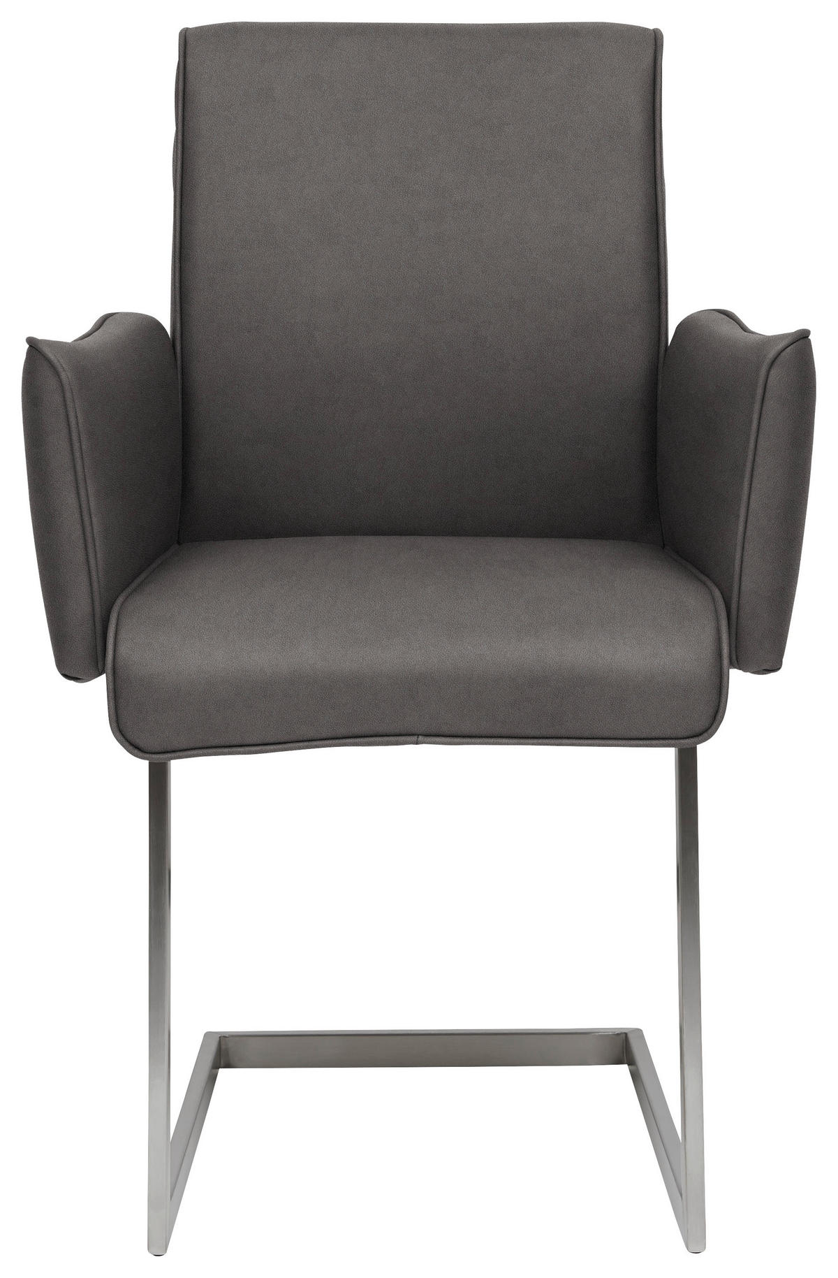 ARMLEHNSTUHL  in Stahl Mikrofaser  - Edelstahlfarben/Anthrazit, Design, Holzwerkstoff/Textil (63/91/60cm) - Dieter Knoll