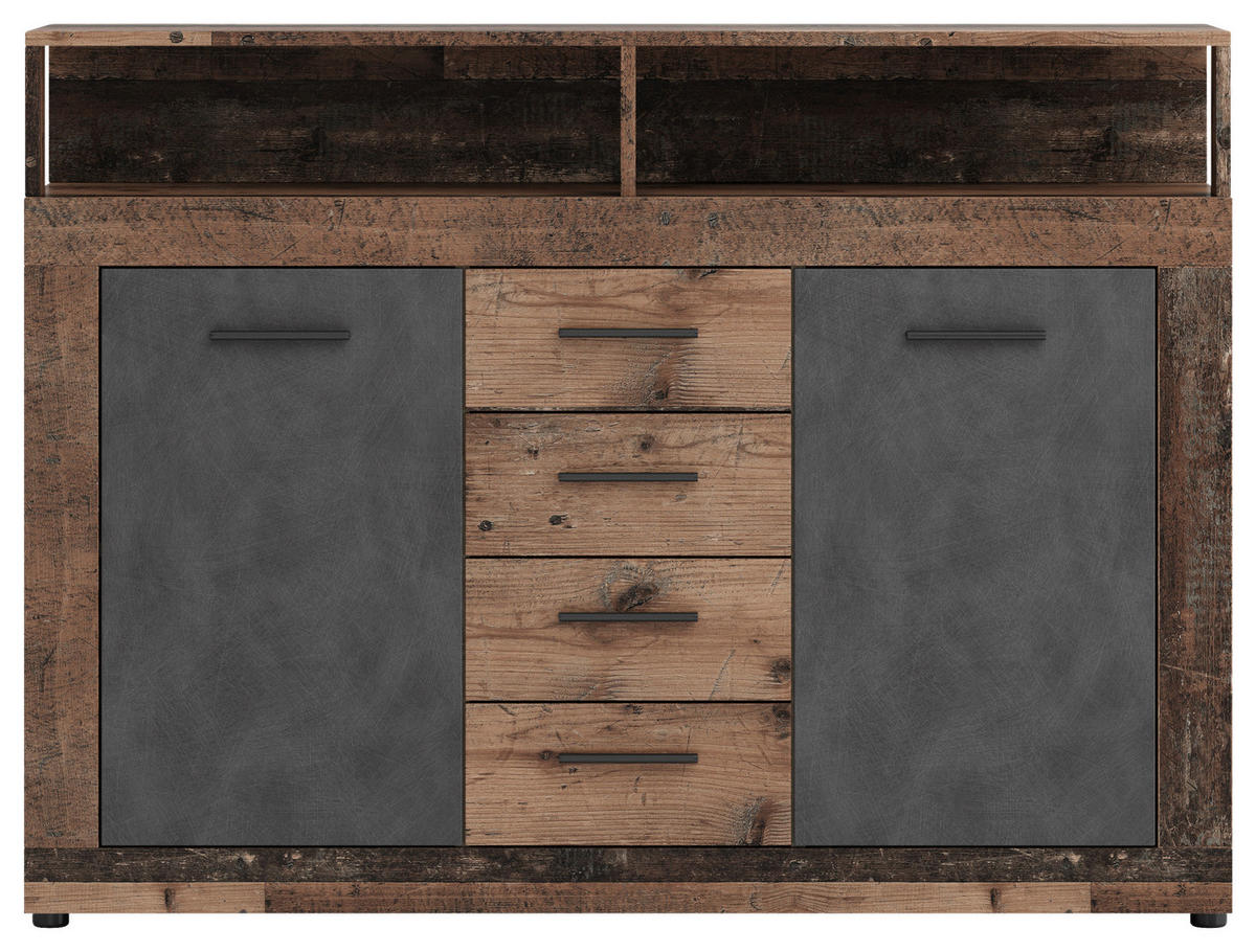KOMMODE  in 119/96/32 cm  - Alteiche/Anthrazit, Design, Holzwerkstoff/Kunststoff (119/96/32cm) - MID.YOU