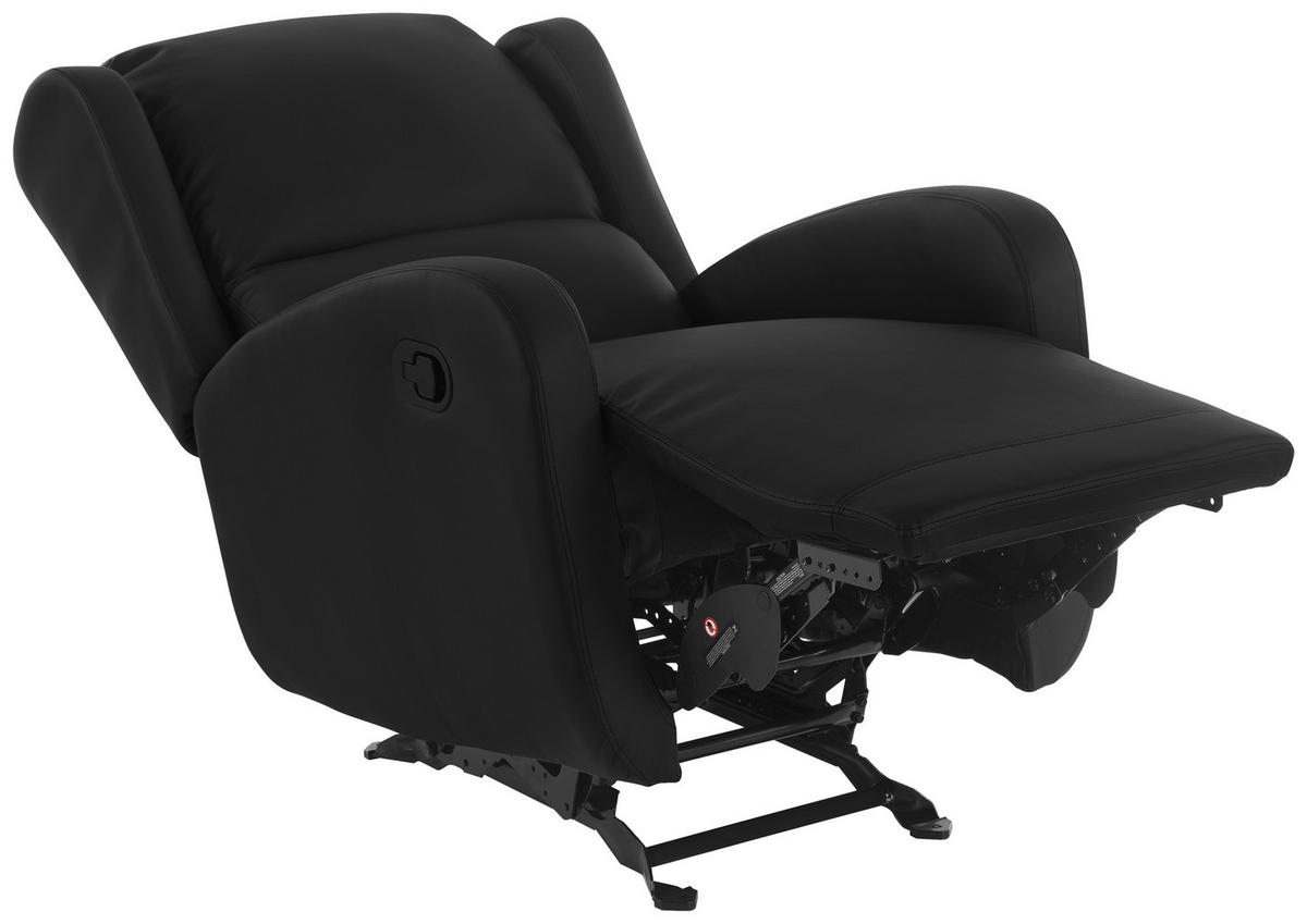 RELAXSESSEL Lederlook    - Schwarz, KONVENTIONELL, Textil/Metall (75/107/97cm) - MID.YOU