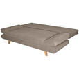 SCHLAFSOFA Cord Taupe  - Taupe/Buchefarben, KONVENTIONELL, Holz/Textil (200/75/85cm) - Carryhome