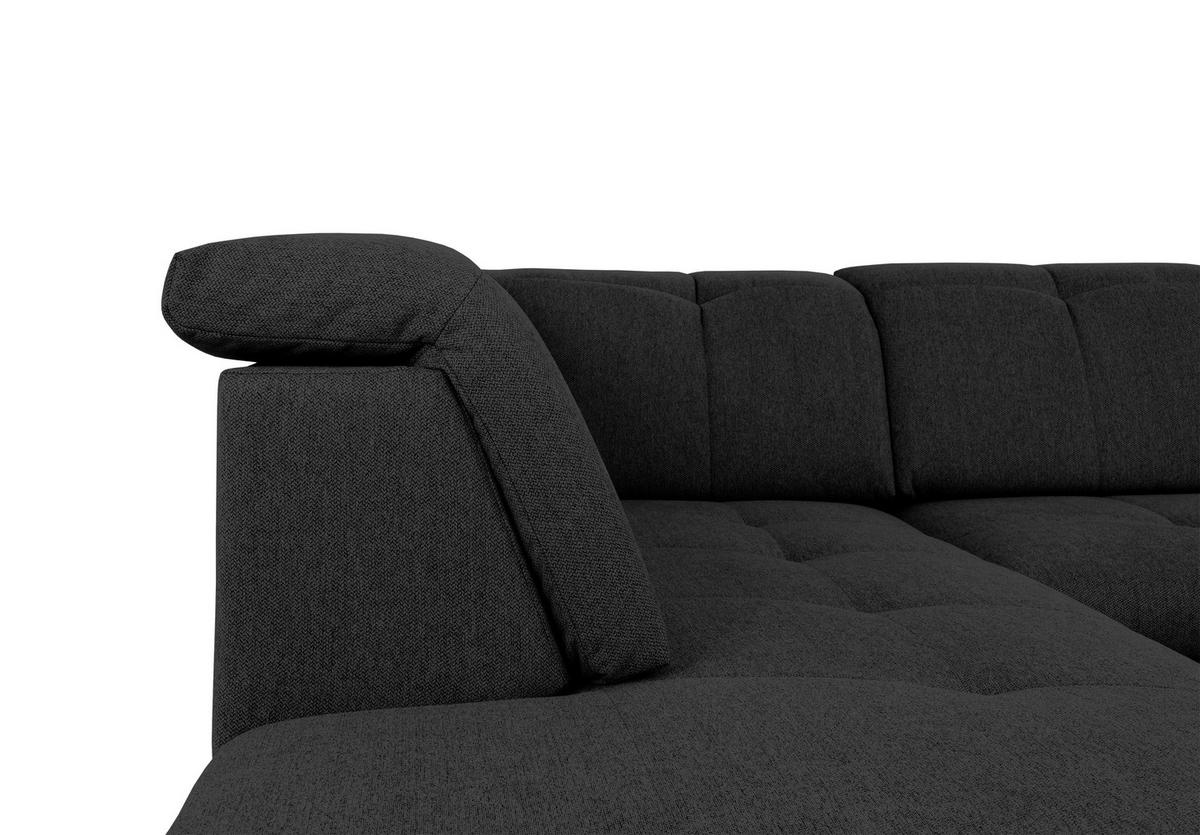 WOHNLANDSCHAFT Schwarz  - Schwarz/Grau, Design, Textil/Metall (215/328/173cm) - MID.YOU
