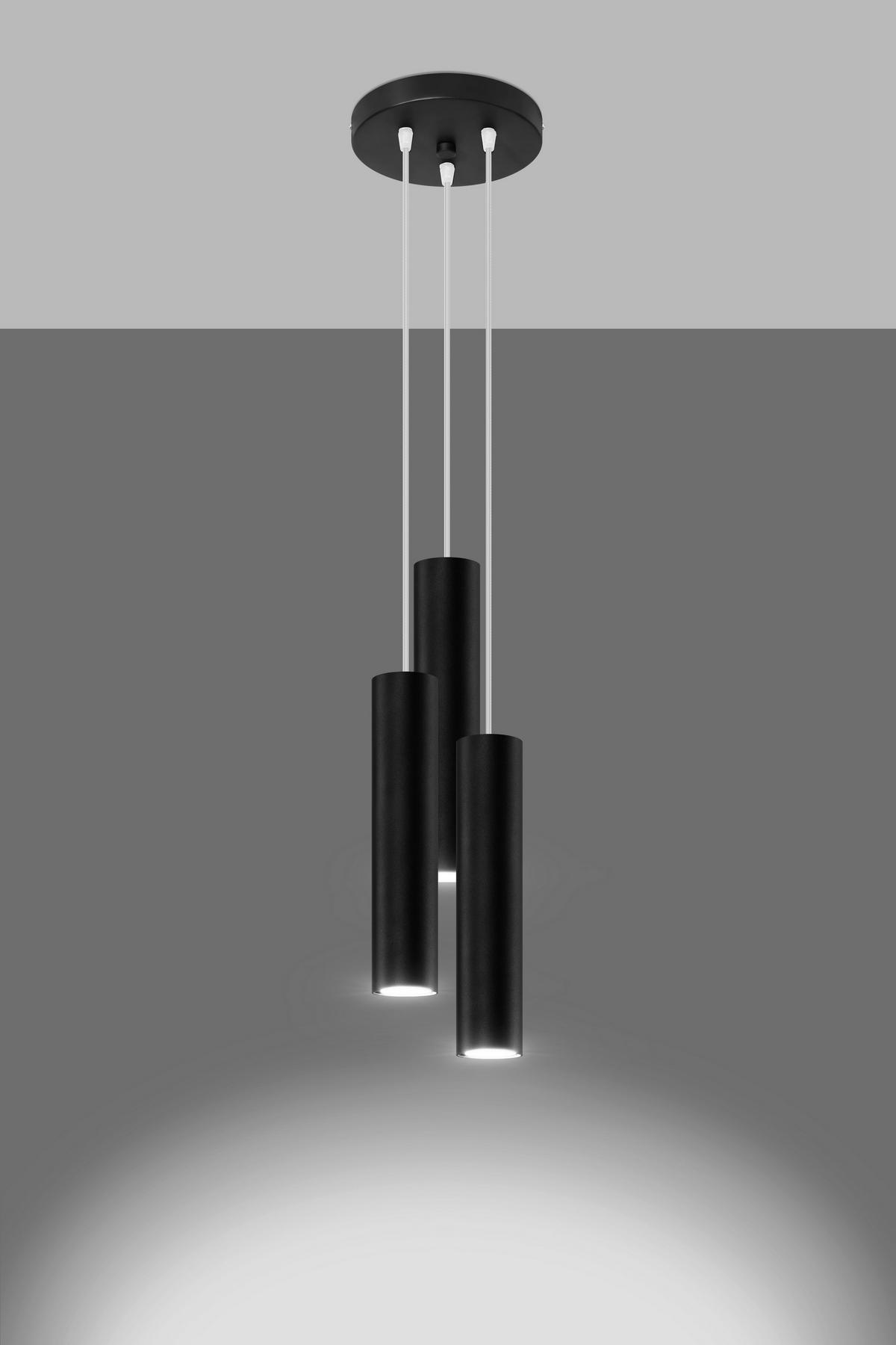 HÄNGELEUCHTE LAGOS 20/20/110 cm  - Schwarz, Design, Metall (20/20/110cm)
