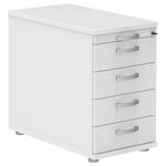 ANSTELLCONTAINER Weiß  - Silberfarben/Schwarz, Basics, Holzwerkstoff (43/74/80cm) - Moderano