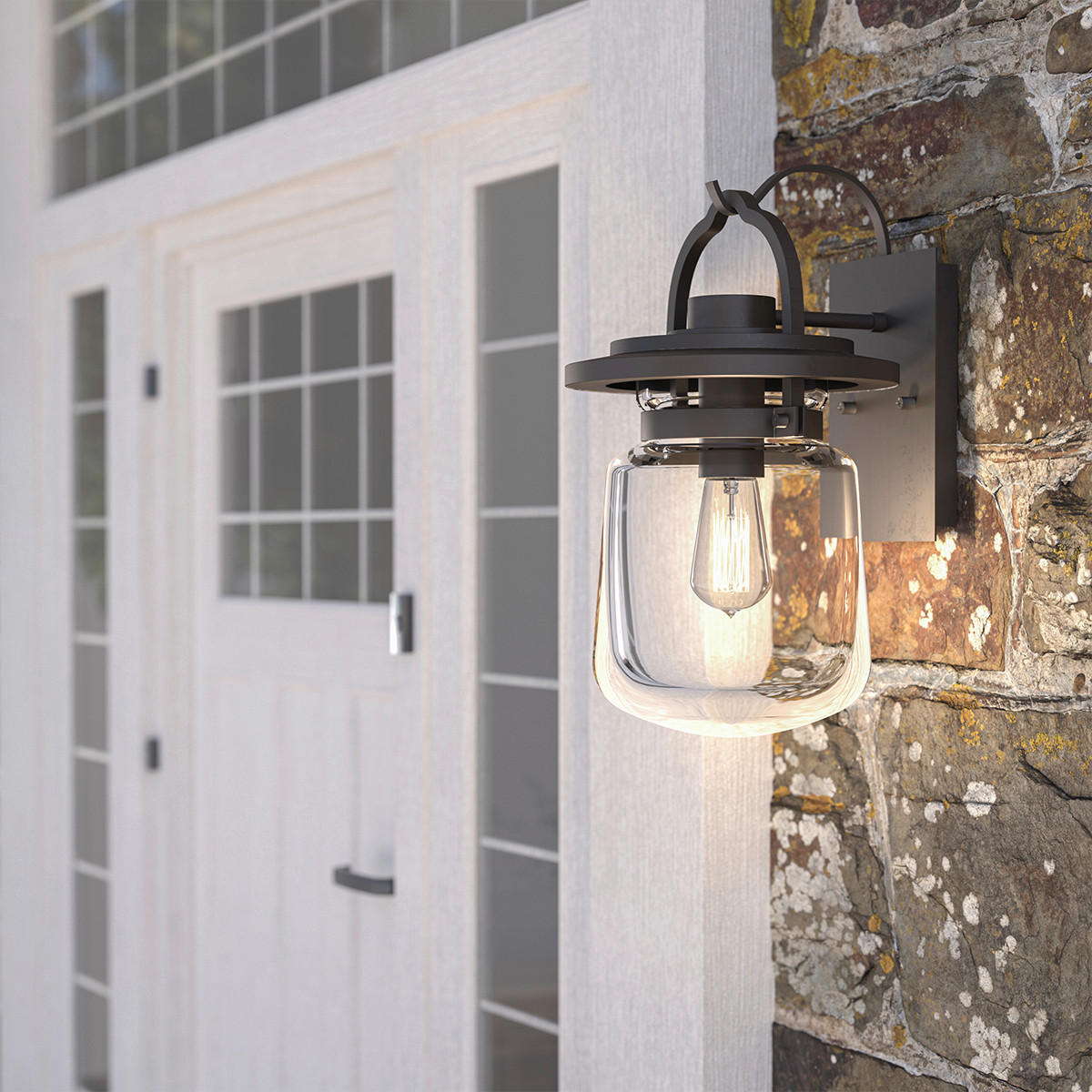 ZUNANJA STENSKA SVETILKA  Elstead Lasalle   22,8/25,3/39,3 cm          - barve brona, Konvencionalno, kovina/steklo (22,8/25,3/39,3cm) - Elstead Lighting
