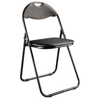 KLAPPSTUHL Lederlook Schwarz  - Schwarz, Design, Textil/Metall (44/80/47cm)
