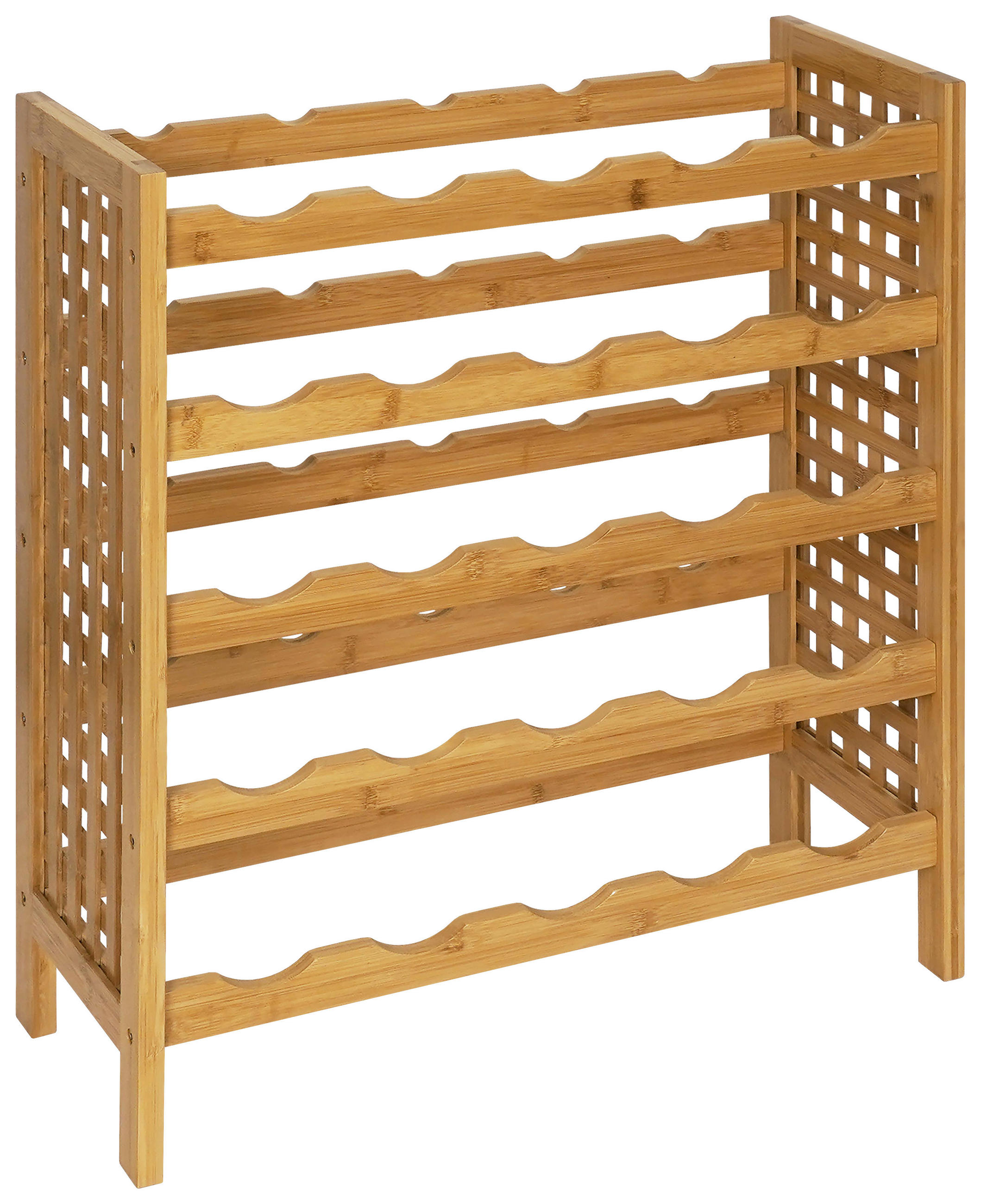 REGÁL NA VÍNO - přírodní barvy, Basics, přírodní materiály (63/73/25cm) - Carryhome
