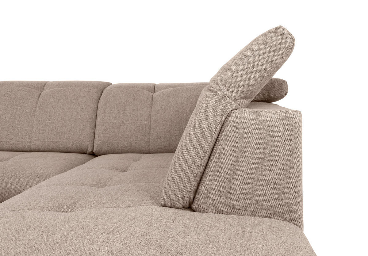 WOHNLANDSCHAFT in Hellbraun  - Hellbraun/Grau, Design, Textil/Metall (173/328/215cm) - MID.YOU