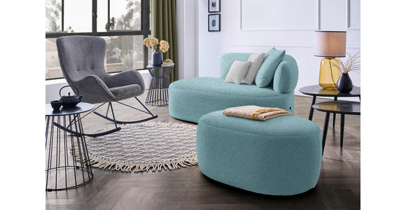 RÉCAMIERE  in Bouclé Schwarz, Türkis, Taupe  - Türkis/Taupe, MODERN, Kunststoff/Textil (166/86/105cm) - Hom`in