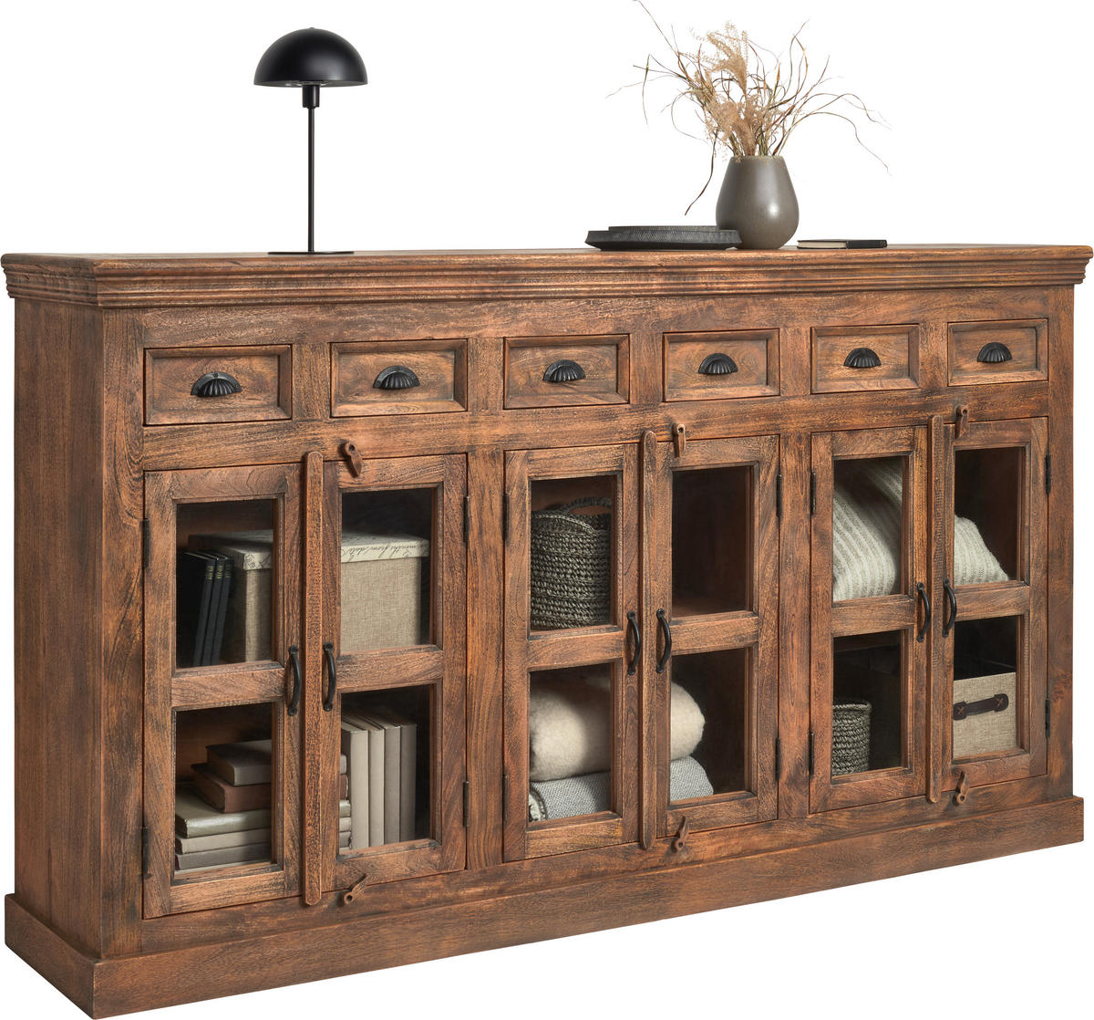 SIDEBOARD Braun  210/120/45 cm  - Braun, Trend, Glas/Holz (210/120/45cm) - Ambia Home
