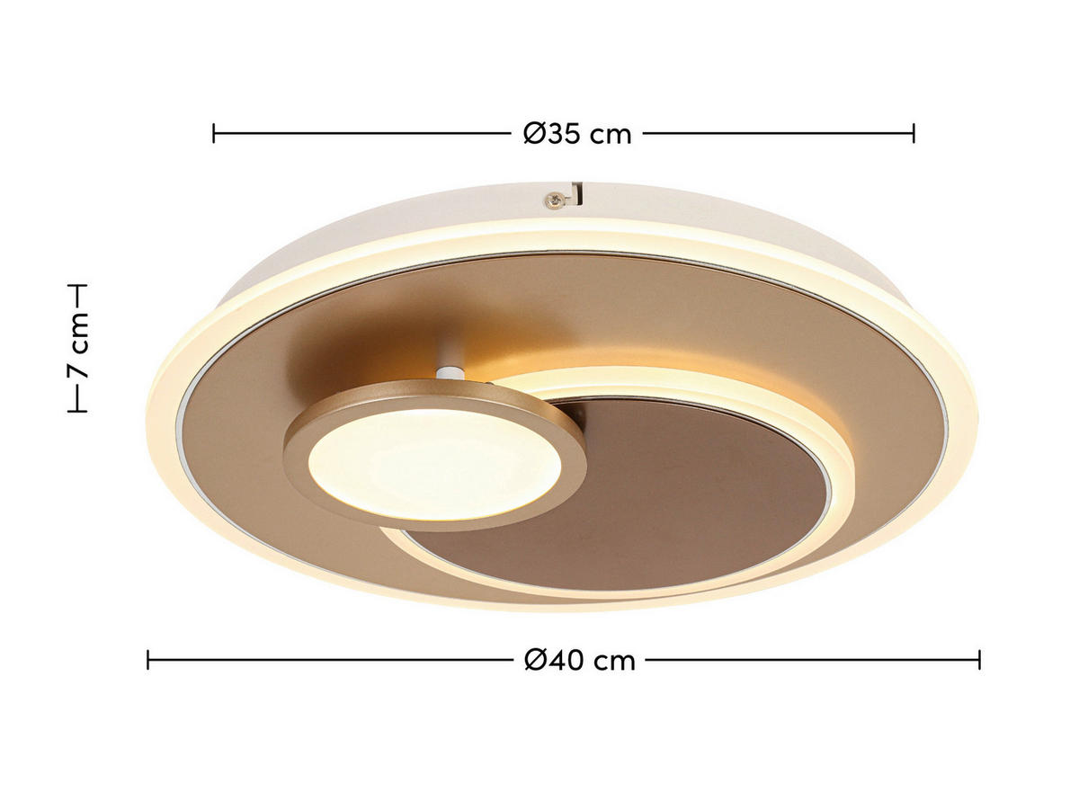 DECKENLEUCHTE  40/7 cm    - Chromfarben/Weiß, Trend, Kunststoff/Metall (40/7cm) - Novel