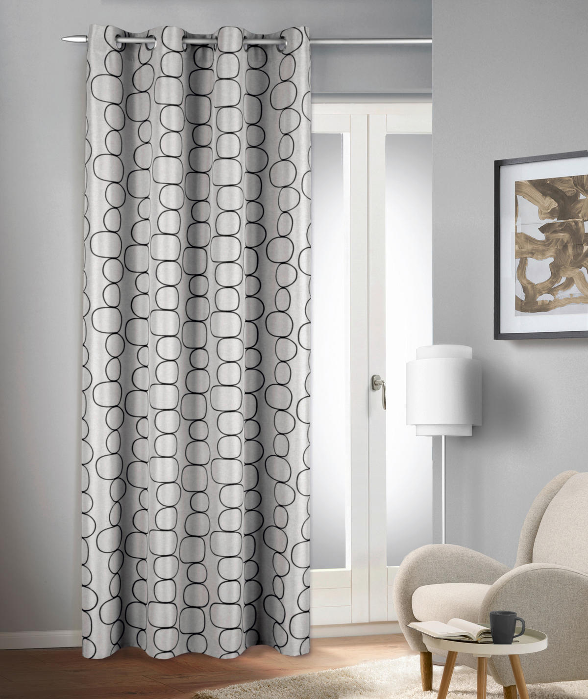 FERTIGVORHANG  blickdicht  135/245 cm   - Schwarz/Grau, Basics, Textil (135/245cm)