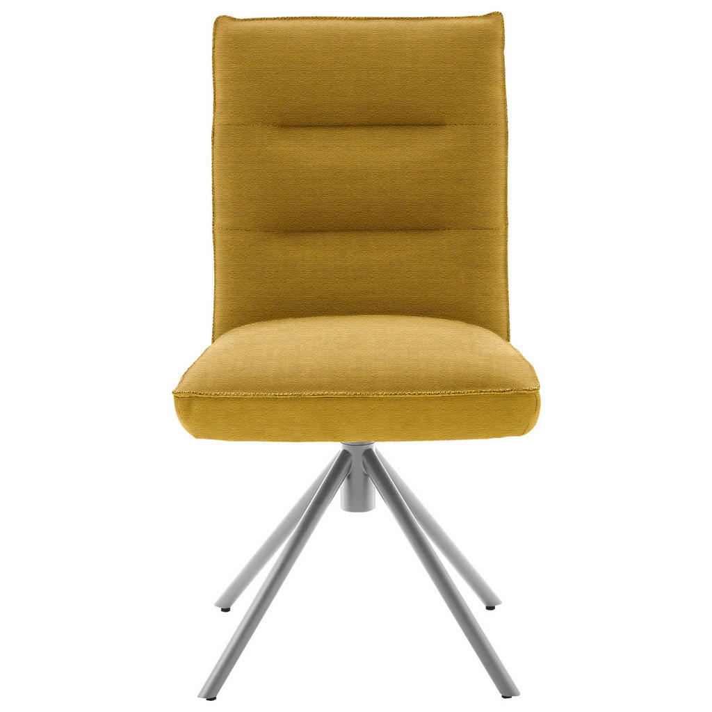 Thumbnail - Dieter Knoll Stuhl, Gelb, Edelstahl, Textil, Sternfuß, 49x93x59 cm, Goldenes M, Beinauswahl, Lederauswahl, Stoffauswahl,...