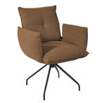 ARMLEHNSTUHL  in Stahl Struktur  - Schwarz/Braun, Design, Textil/Metall (65/90/70cm) - Dieter Knoll