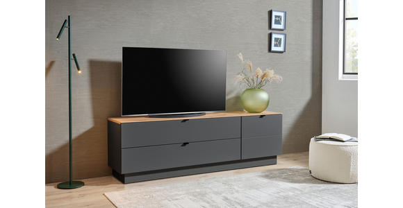 TV-ELEMENT 140/62/44 cm  - Schwarz/Graphitfarben, MODERN, Holzwerkstoff/Metall (140/62/44cm) - Hom`in