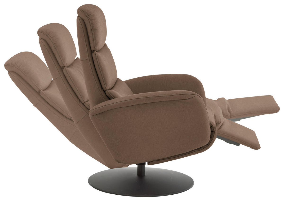 RELAXSESSEL in Leder Graubraun  - Graubraun/Schwarz, Design, Leder/Metall (76/108/86cm) - Dieter Knoll