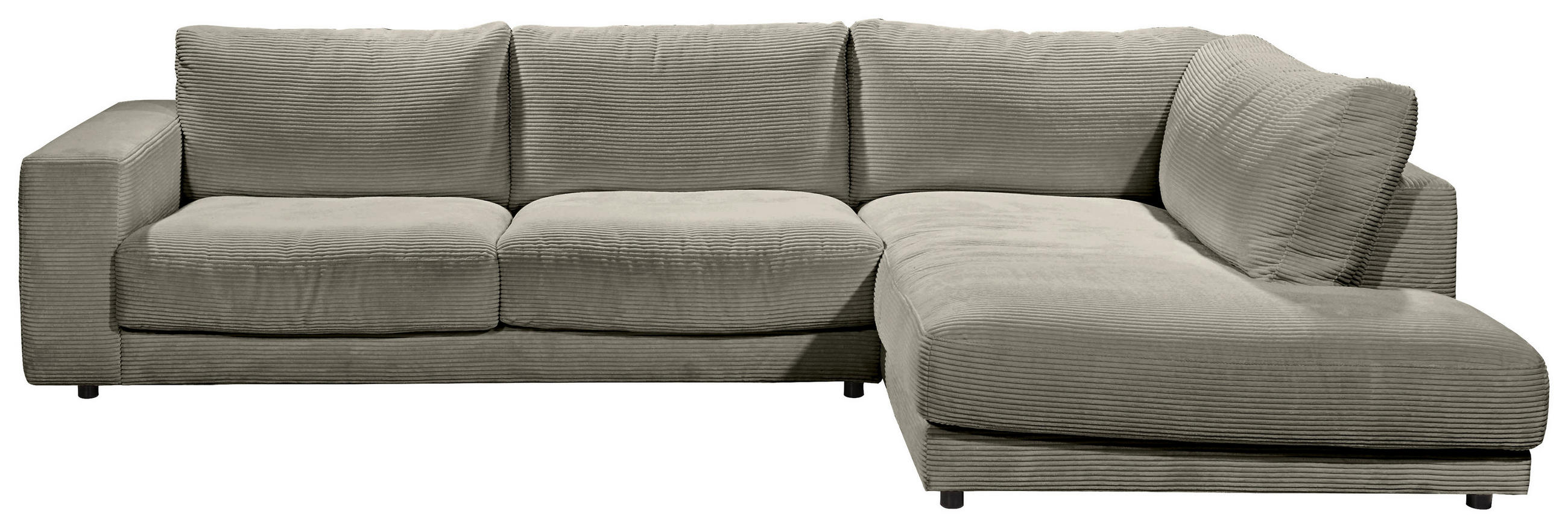 ECKSOFA in Cord Graubraun  325/224 cm  - Graubraun/Schwarz, Design, Kunststoff/Textil (325/224cm) - Hom`in