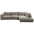 ECKSOFA  in Cord Graubraun  325/224 cm  - Graubraun/Schwarz, Design, Kunststoff/Textil (325/224cm) - Hom`in