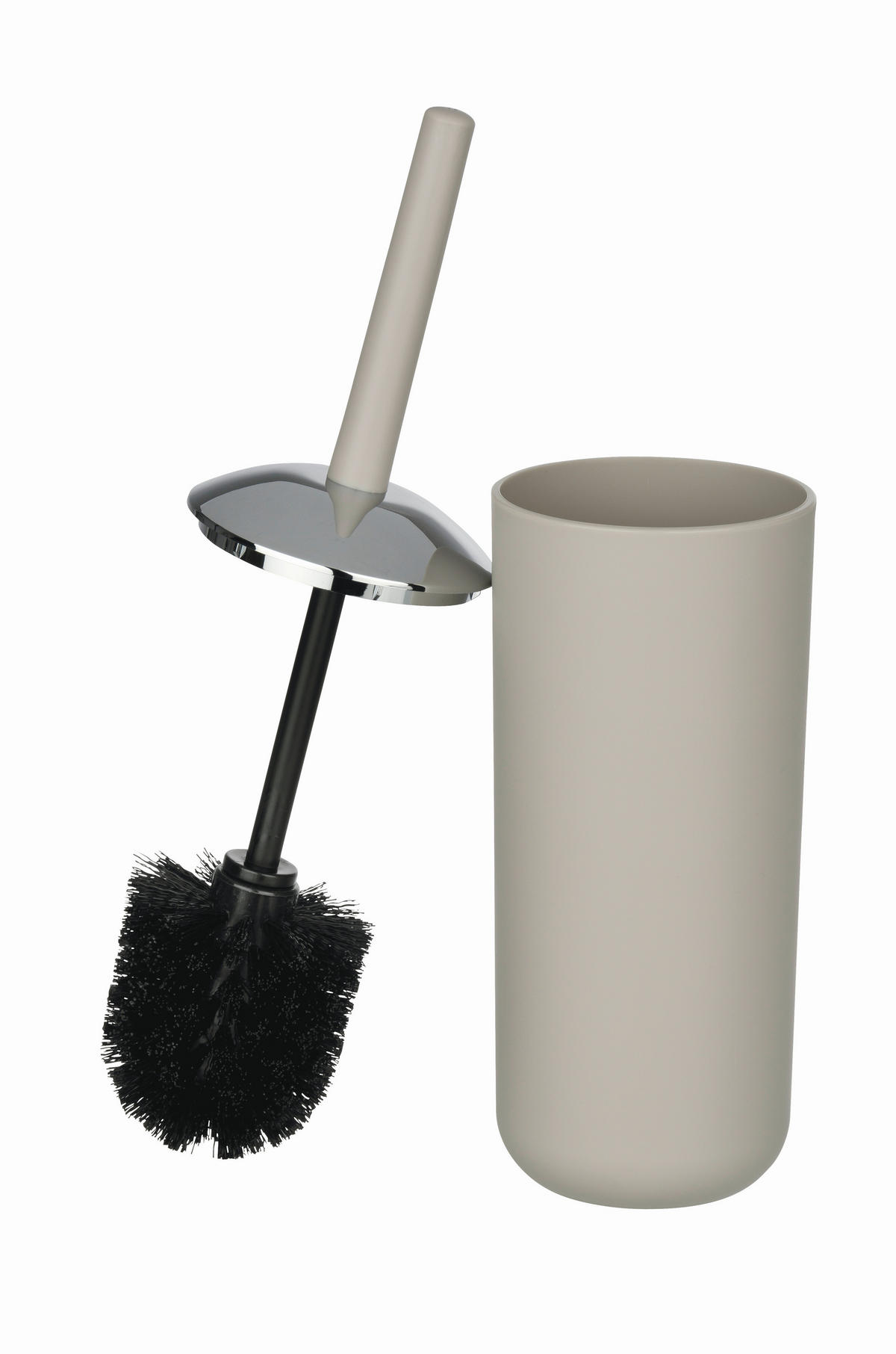 WC SADA - ŠTĚTKA A DRŽÁK - šedohnědá, Basics, plast (10/37/10cm)