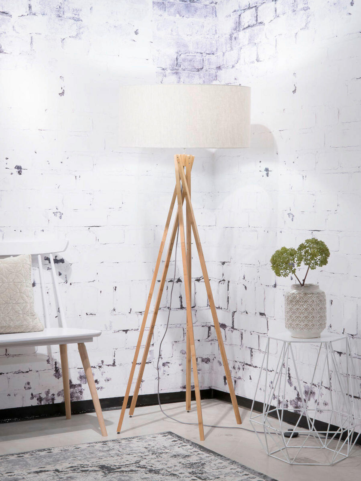 Lampadar - culoare natur, Trend (60/60/160cm) - Good & Mojo