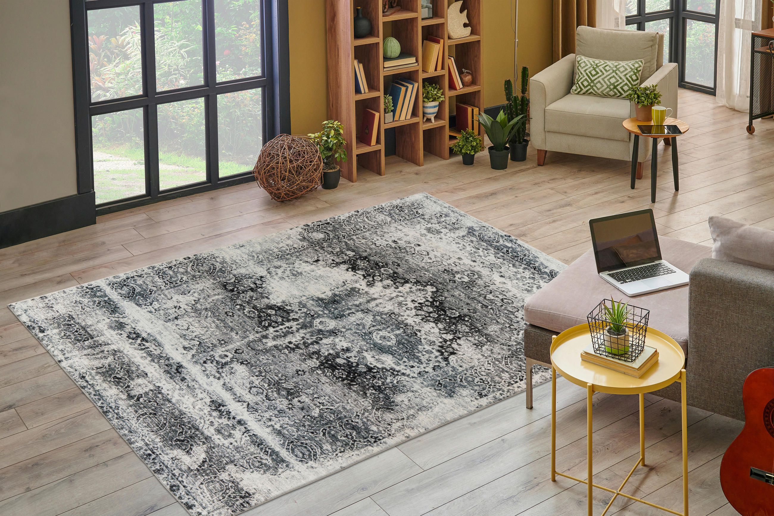 VINTAGE KOBEREC, 160/230 cm, šedá - šedá, Konvenční, textil (160/230cm)